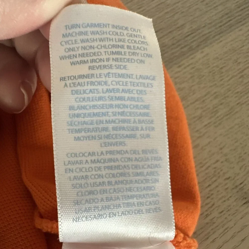 Ralph Lauren Baby Girls 12M Orange Sleeveless Collared Polo Romper Snap ruffles